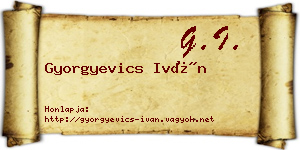 Gyorgyevics Iván névjegykártya