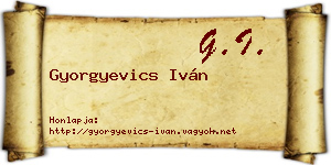 Gyorgyevics Iván névjegykártya